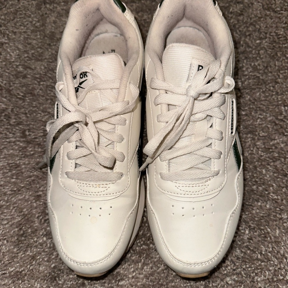 Reebok White and Green Women's Sneakers